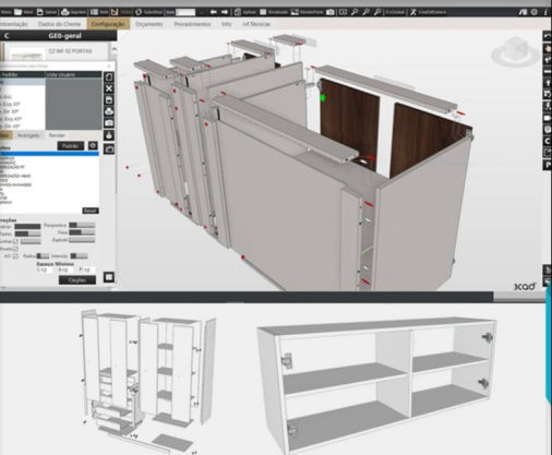 Na produção de móveis, com o 3Cad, a engenharia dos produtos são construídas com as regras personalizadas, atendendo a marcenaria, fábrica ou indústria moveleira.